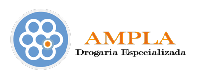 Logo Ampla Drogaria Especializada — cliente da Agência Rizzo